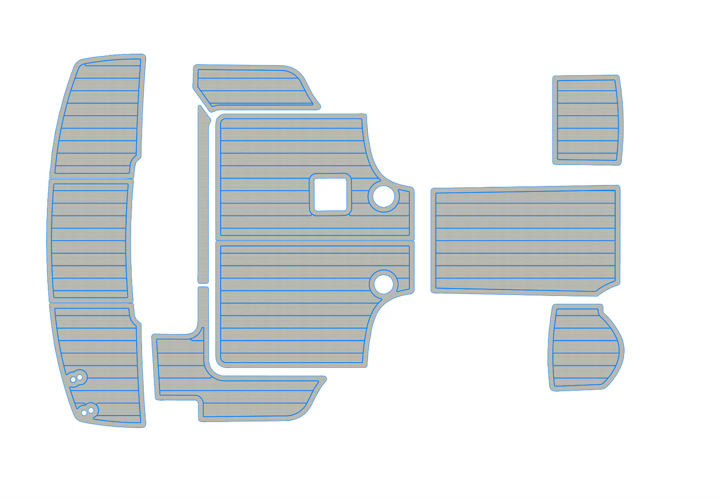 2008-2013 Bayliner 266 EC Cockpit Swim platform 1/4" 6mm EVA faux teak mat Floor