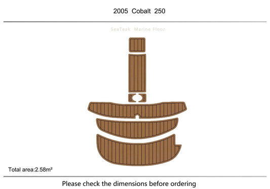 2005-2007 COBALT 250 swimming platform 6mm mat EVA Faux teak deck floor