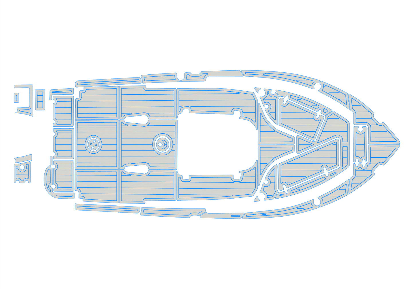 2020-2021 SEA HUNT 234 Ultra CC Cockpit Swim platform bow 1/4"6mm EVA Foam floor