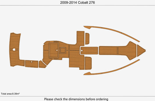 COBALT 276 cockpit swim platform 1/4" 6mm EVA Foam Teak floor