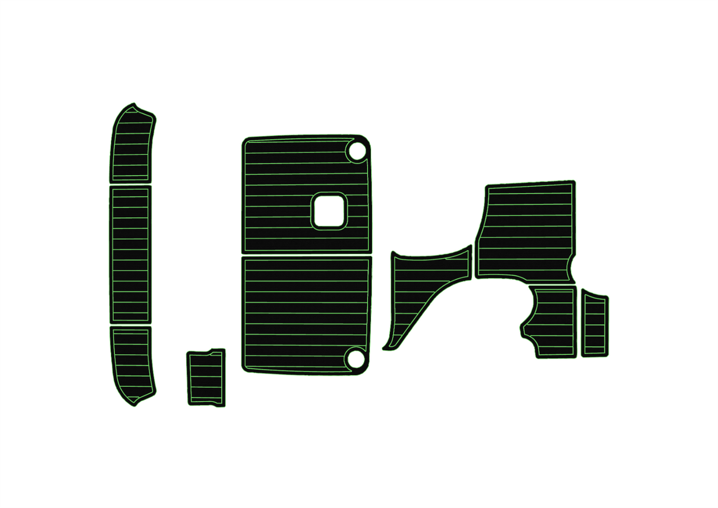 2000-2002 Bayliner 2455 Cockpit Swim platform 1/4" 6mm EVA faux teak mat Floor