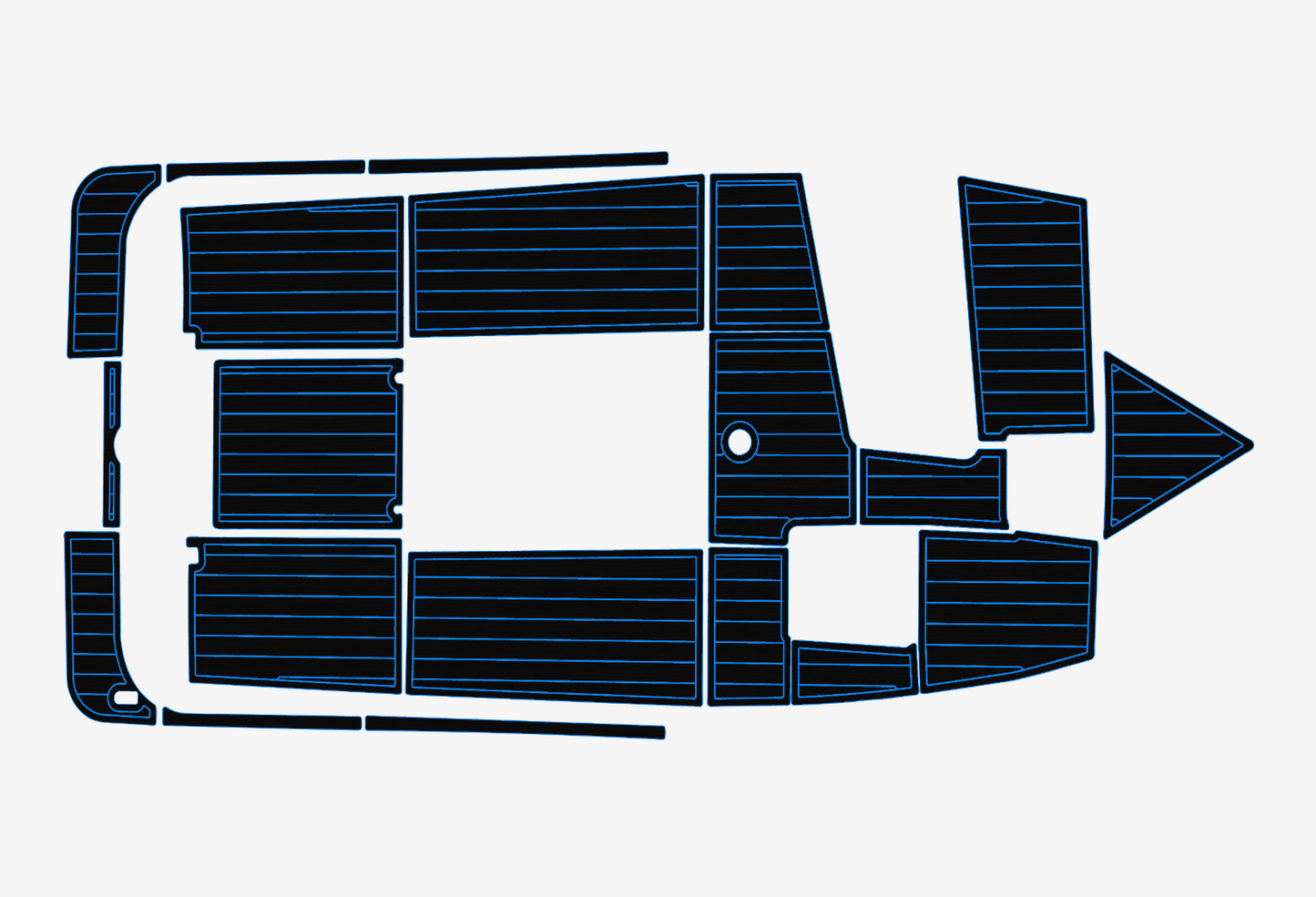 1998-2003 Malibu Response Cockpit Swim platform 1/4" 6mm EVA teak foam Floor