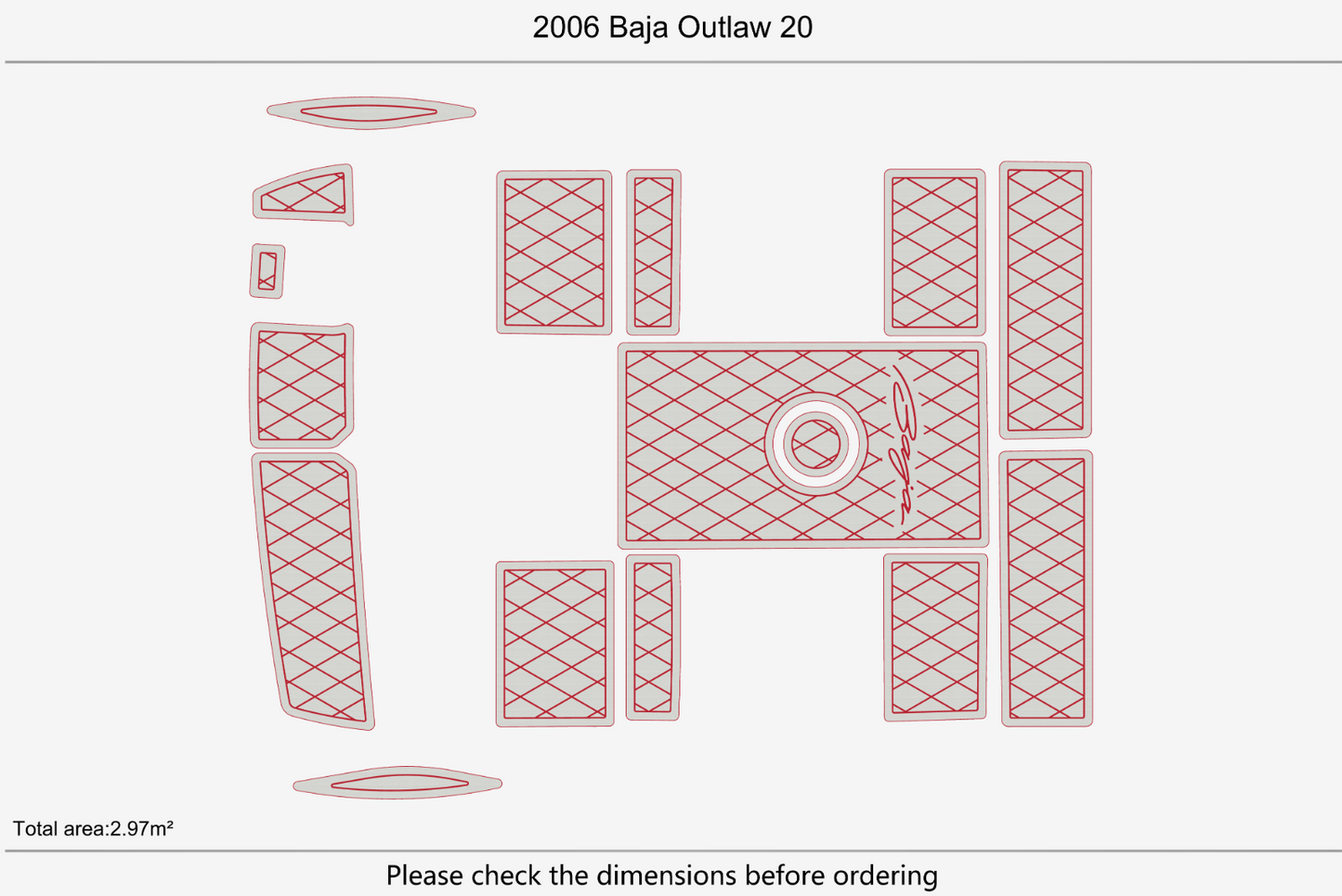 2006 Baja Outlaw 20 Marine carpet teak decking EVA Foam Boat mat flooring