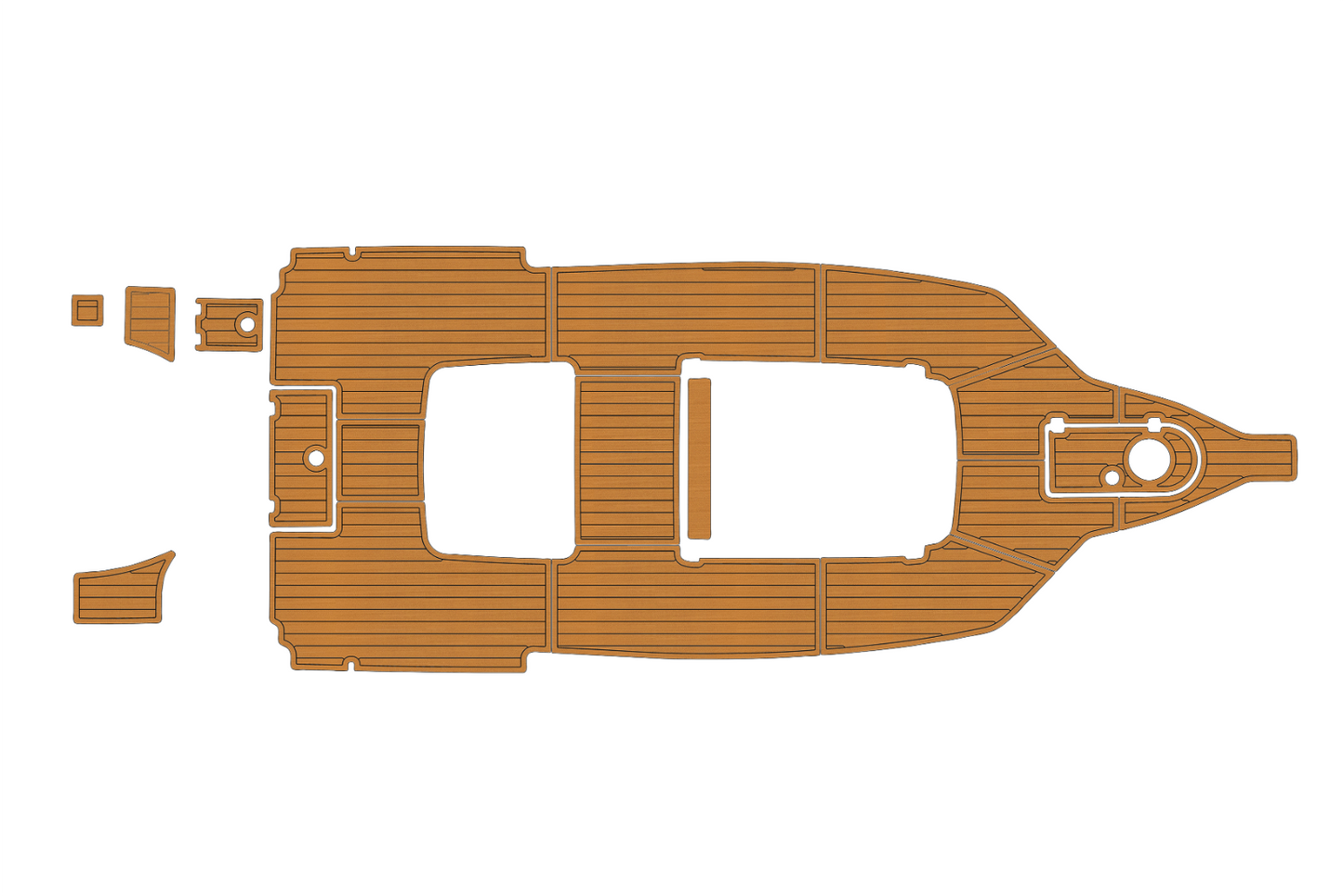 2015-2021 Tidewater 280 CC Cockpit 1/4"6mm EVA foam Faux teak marine mat floor