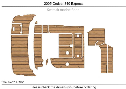 2005 Cruisers 340 Express Cockpit Swimming platform 1/4" 6mm EVA Faux teak