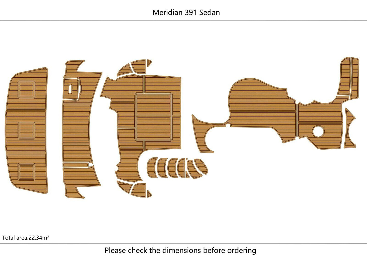 2007-2015 Meridian 391 Cockpit Swim platform 1/4" 6mm EVA Foam Faux teak floor