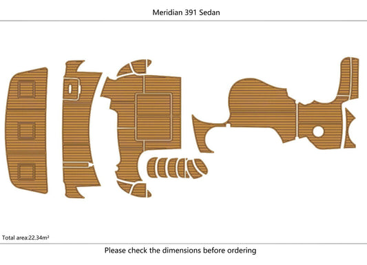 2007-2015 Meridian 391 Cockpit Swim platform 1/4" 6mm EVA Foam Faux teak floor