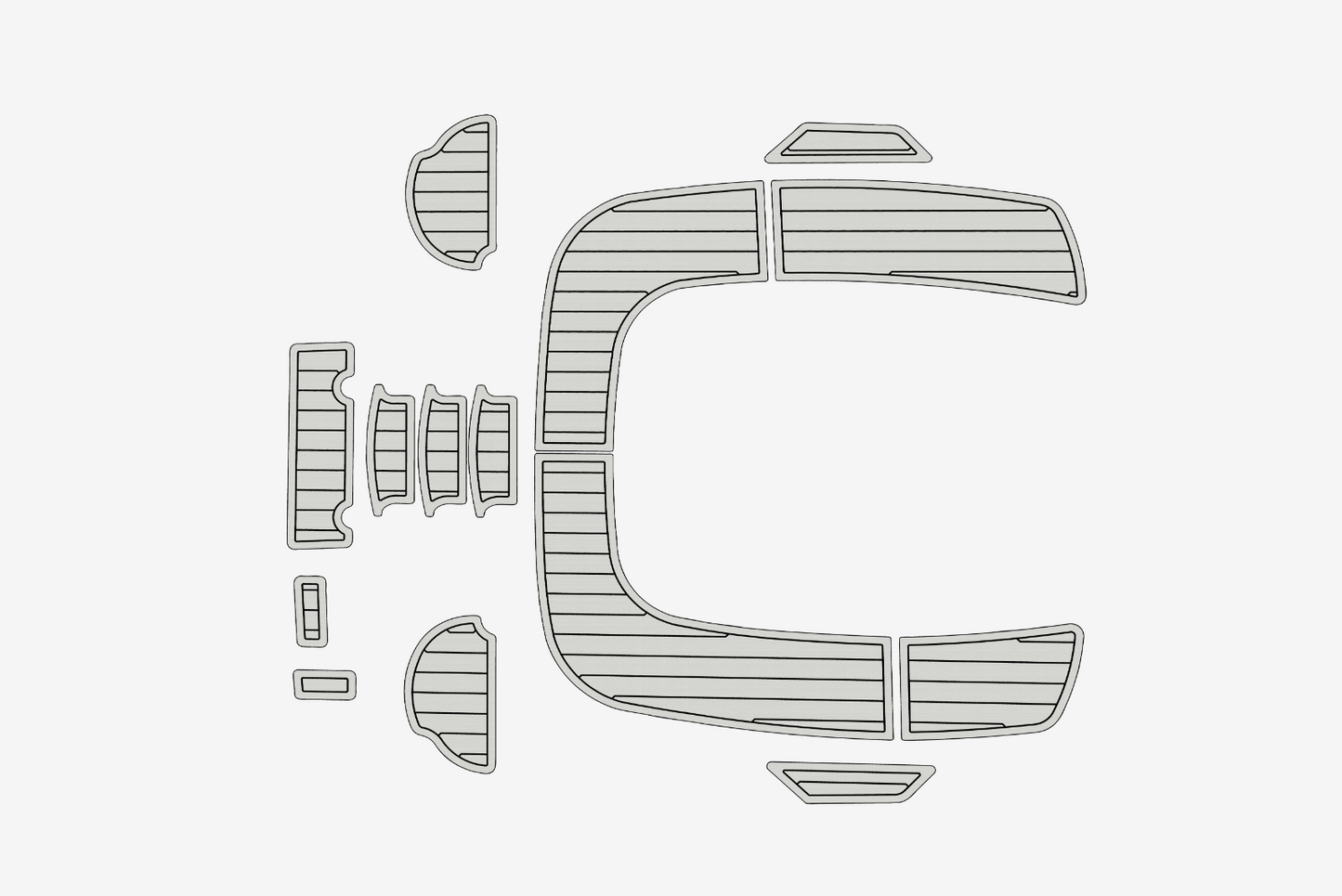 2006-2008 Hunter 45cc Cockpit Swim platform 1/4" 6mm EVA faux teak mat Floor