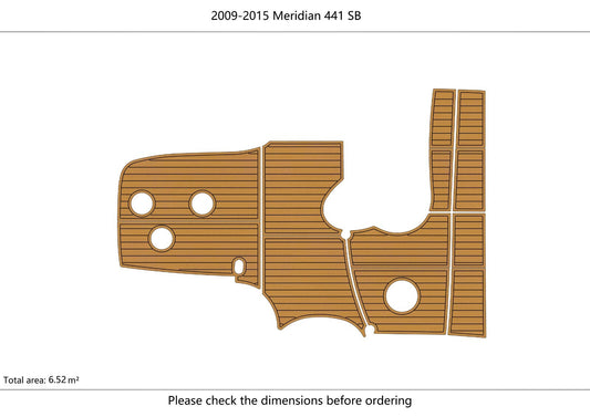 2009-2015 Meridian 441 SB B COCKPIT 6mm mat EVA teak deck floor