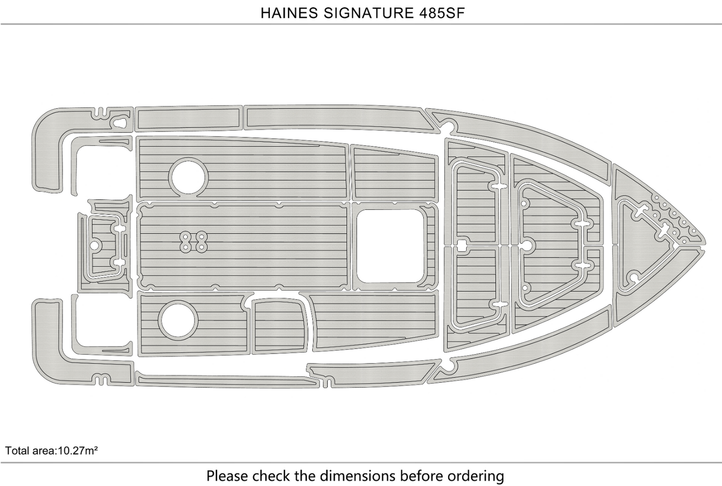 HAINES SIGNATURE 485SF cockpit Swim platform 1/4" 6mm EVA Foam Teak Deck floor