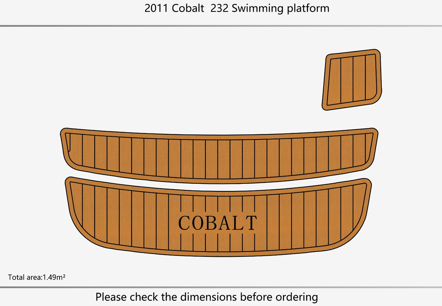 2011 Cobalt 232 Anti-slip mat Custom EVA faux teak marine flooring
