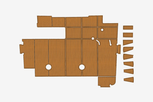 1985 Broward 100 Cockpit Pads 1/4" 6mm EVA Teak deck floor