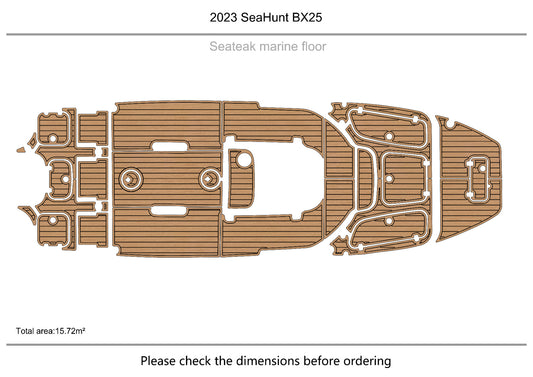 2023 Sea Hunt BX25 cockpit Swim platform f1/4" 6mm EVA Teak floor