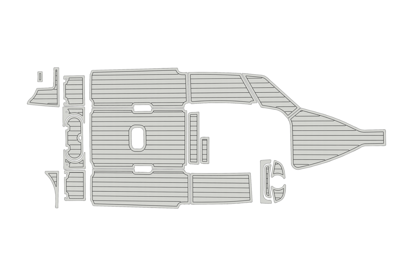 2021-2023 Tidewater 232 LXF Cockpit 1/4"6mm EVA foam Faux teak marine mat floor