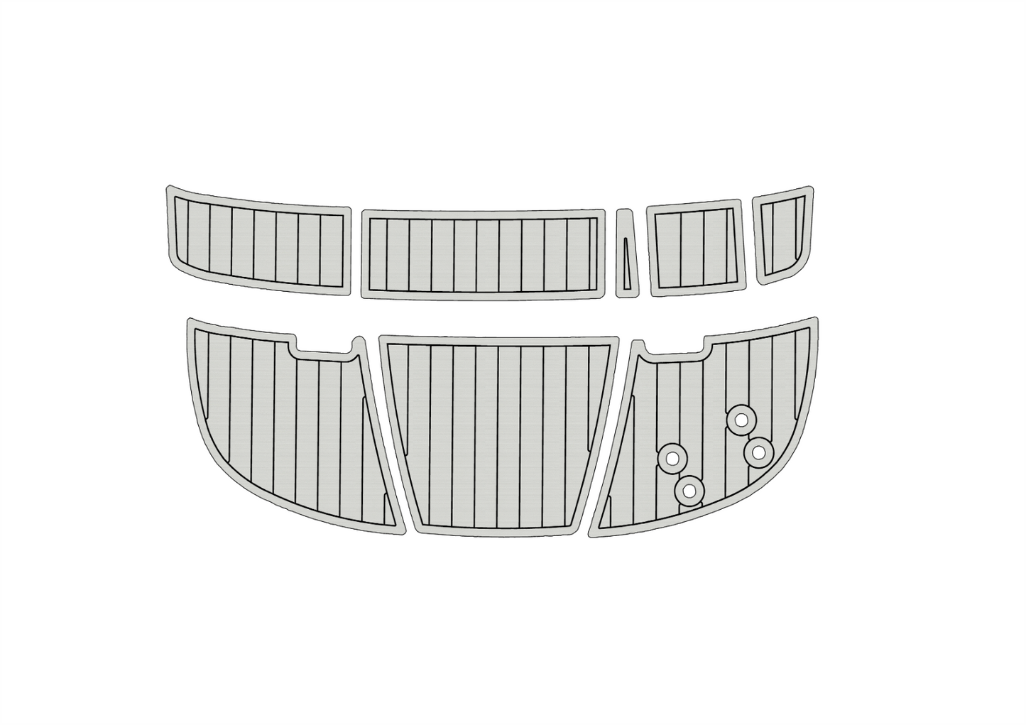 2009-2014 Bayliner 185 Flight Cockpit Swim platform 1/4" 6mm EVA faux teak Floor