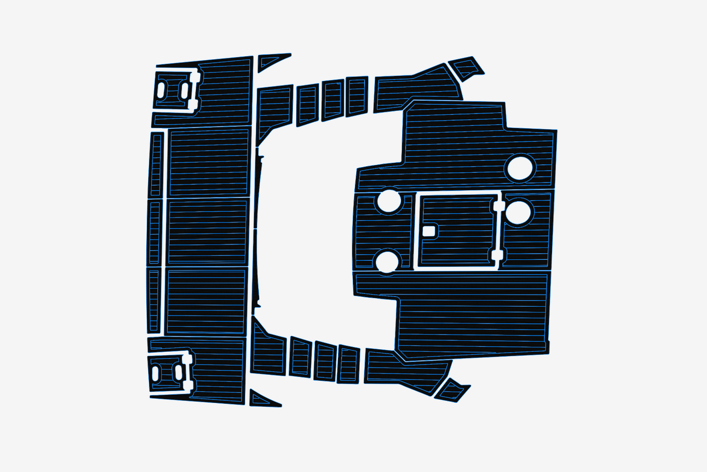 2016-2019 Cruisers 60 Cockpit Swim platform 1/4"6mm EVA Foam carpet mat floor