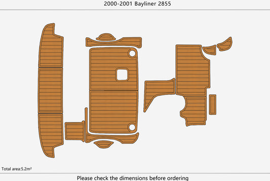 2000-2001 Bayliner 2855 Cockpit Swim platform 1/4"6mm EVA foam faux mat floor
