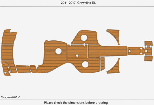 2011-2017 Crownline E6 Cockpit Swim platform BOW 1/4"6mm EVA foam faux floor