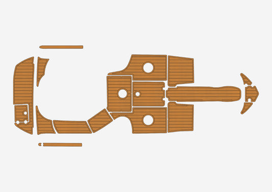 2004-2005 Crownline 216 Cockpit swim platform bow 1/4" 6mm EVA Teak deck floor