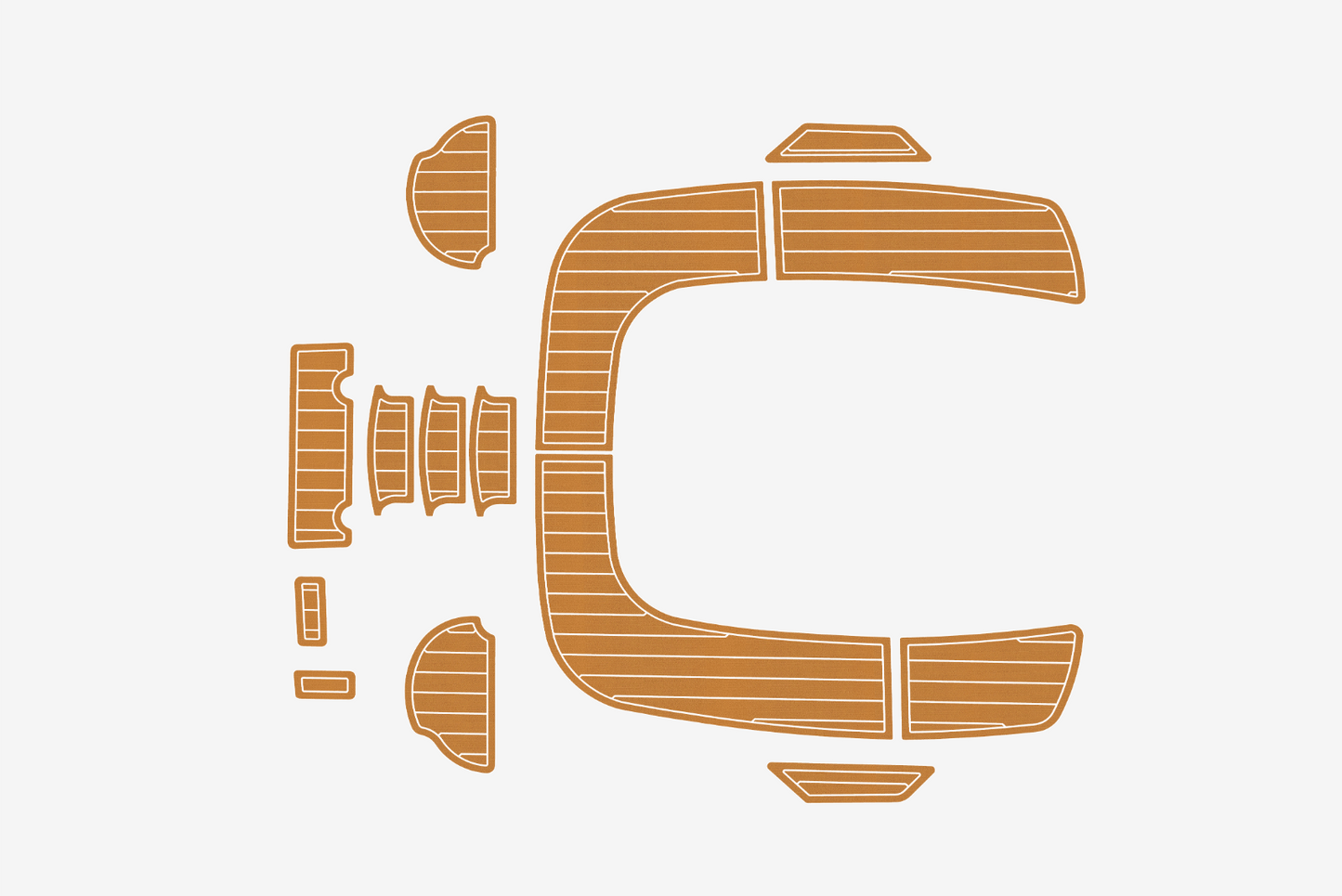 2006-2008 Hunter 45cc Cockpit Swim platform 1/4" 6mm EVA faux teak mat Floor