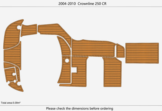2004-2010 Crownline 250 CR Cockpit Swim platform 1/4"6mm EVA foam mat floor