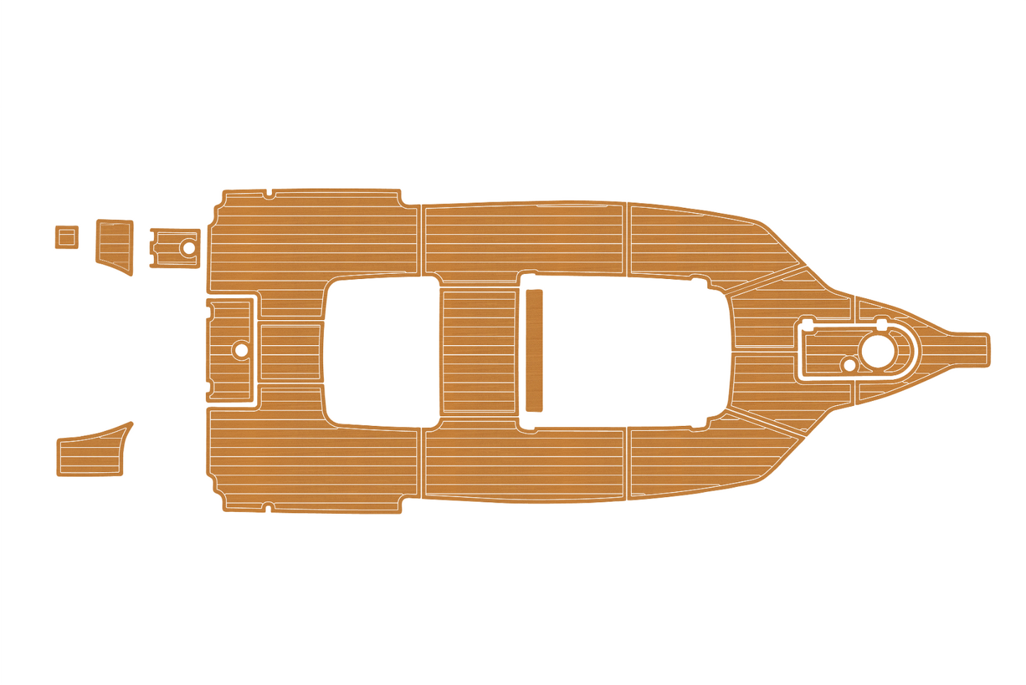 2015-2021 Tidewater 280 CC Cockpit 1/4"6mm EVA foam Faux teak marine mat floor