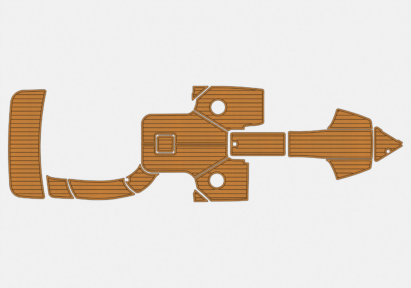 2007-2010 Cobalt 242 Cockpit Swim Platform bow 1/4" 6mm EVA Teak Deck floor