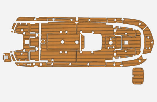 2022-2025 Carolina 24 SKIFF Cockpit Swim platform 1/4" 6mm EVA Teak deck floor