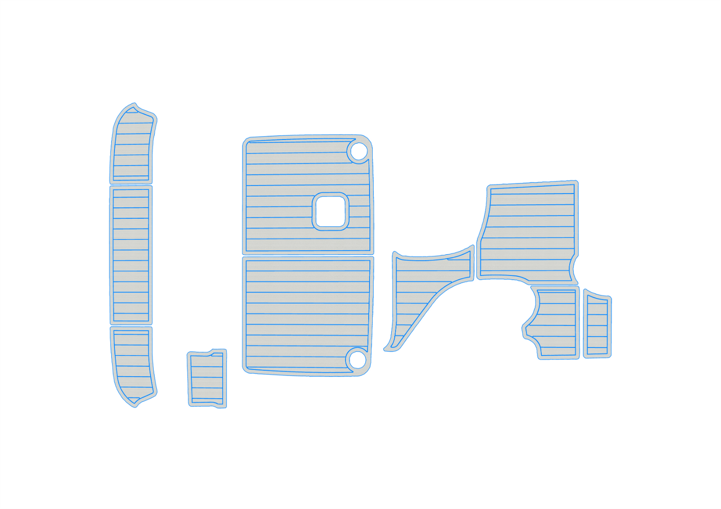 2000-2002 Bayliner 2455 Cockpit Swim platform 1/4" 6mm EVA faux teak mat Floor