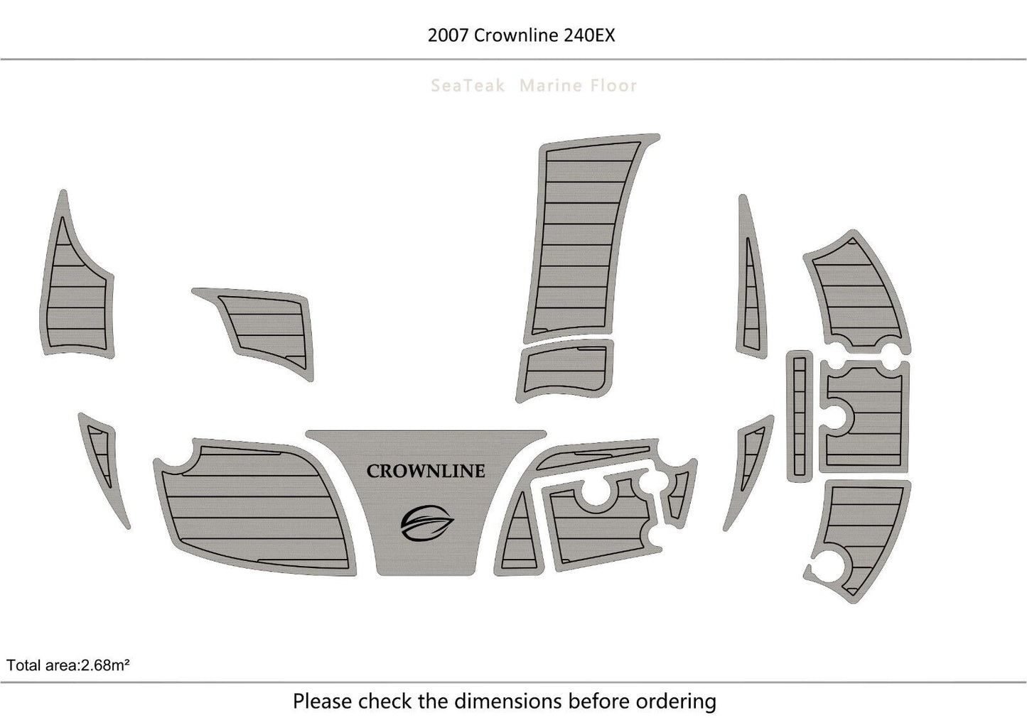 2007 Crownline 240EX Swim Platform 1/4" 6mm EVA Foam FAUX teak marine floor