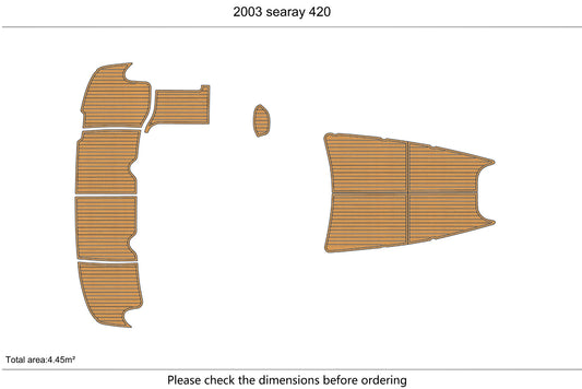 2003 sea ray 420 sundancer Bow swim platform 1/4" 6mm EVA Foam Teak Deck floor
