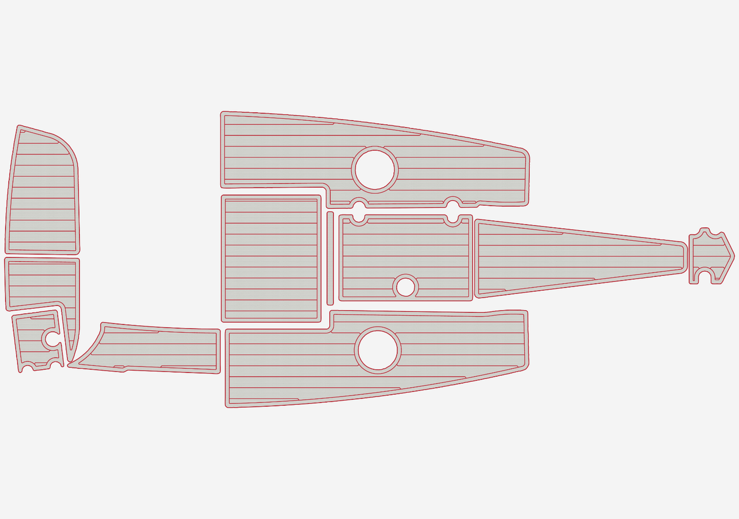 2007-2013 CROWNLINE 21 SS LPX Cockpit Swim platform Bow 1/4"6mm EVA foam floor