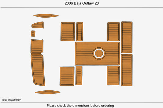 2006 Baja Outlaw 20 Marine carpet teak decking EVA Foam Boat mat flooring