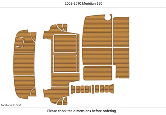 2005-2010 Meridian 580 Cockpit Swim platform 1/4" 6mm EVA Foam Faux teak floor