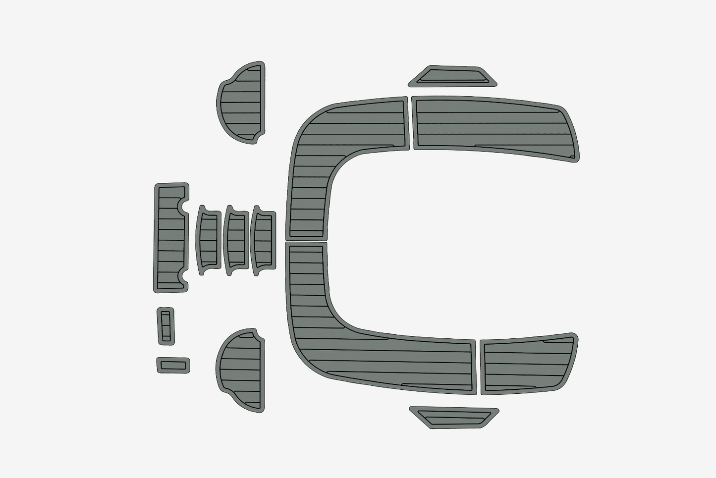 2006-2008 Hunter 45cc Cockpit Swim platform 1/4" 6mm EVA faux teak mat Floor