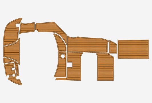 2004-2010 Crownline 250 CR Cockpit Swim platform 1/4" 6mm EVA faux teak Floor