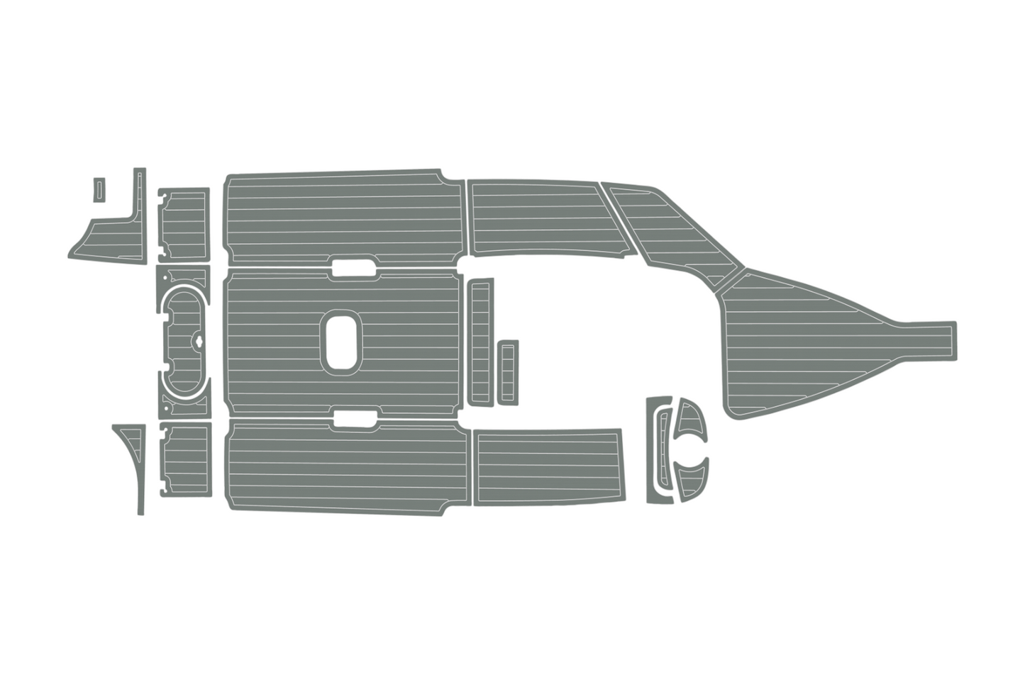 2021-2023 Tidewater 232 LXF Cockpit 1/4"6mm EVA foam Faux teak marine mat floor