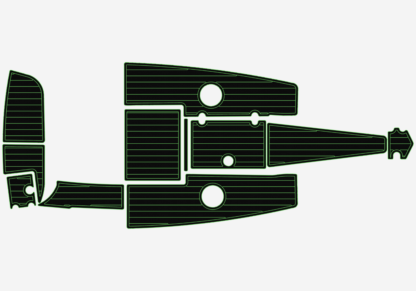 2007-2013 CROWNLINE 21 SS LPX Cockpit Swim platform Bow 1/4"6mm EVA foam floor