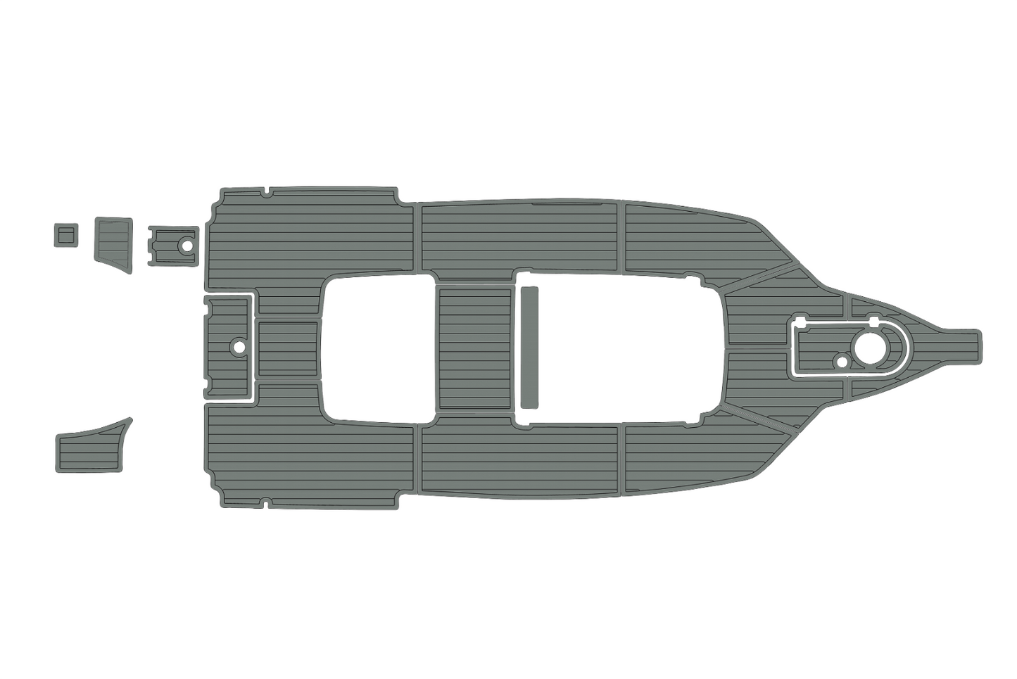 2015-2021 Tidewater 280 CC Cockpit 1/4"6mm EVA foam Faux teak marine mat floor