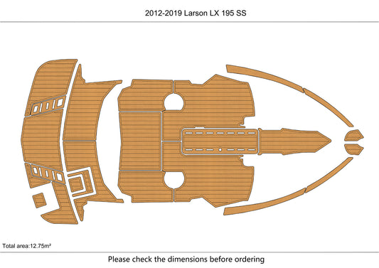 2012-2019 Larson LX 195 SS Cockpit Swim Platform 1/4" 6mm EVA Teak Deck floor