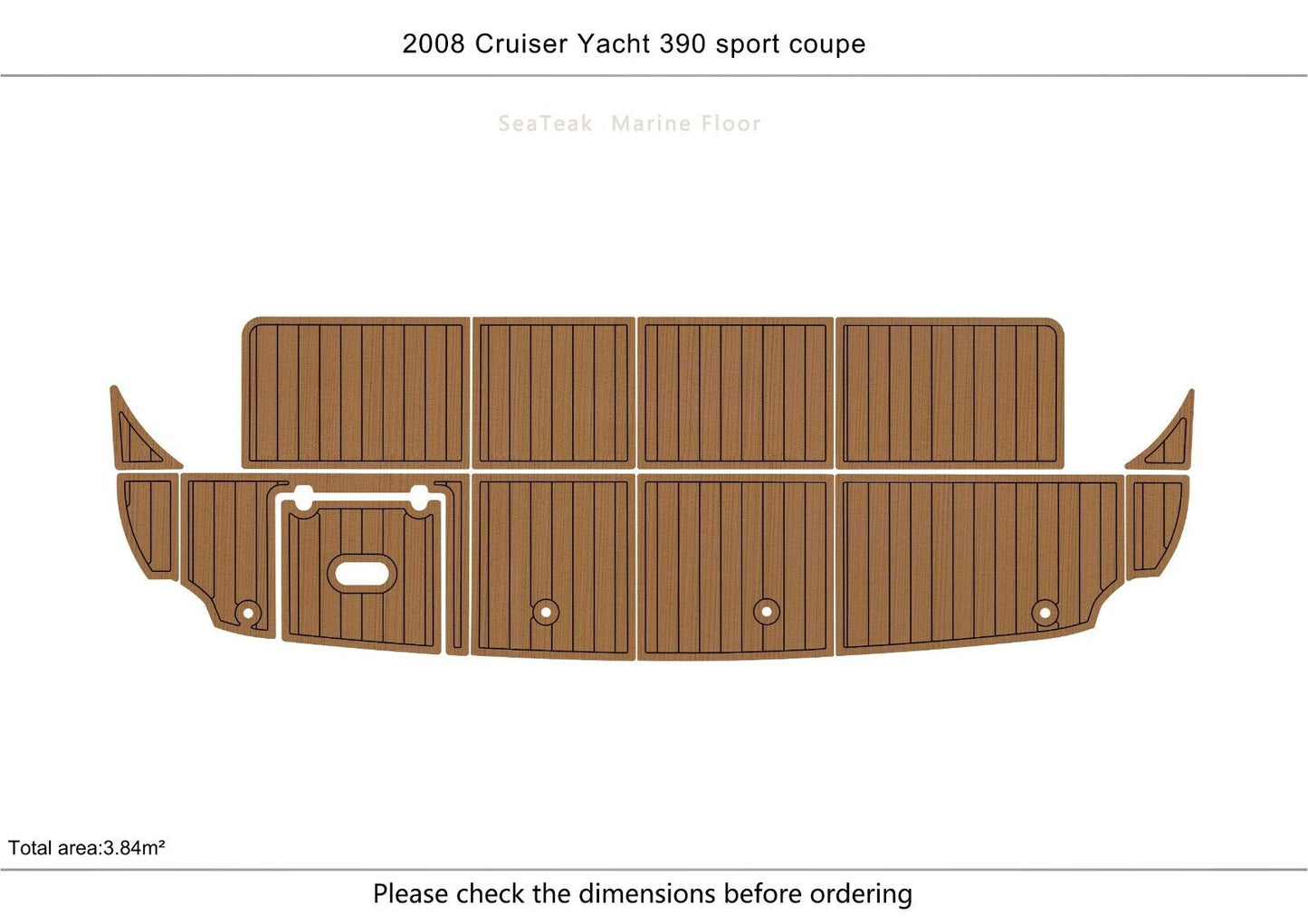 2008 Cruisers Yacht 390 sport coupe swimming platform 1/4" 6mm EVA Teak floor