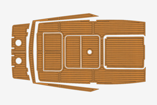 1969 Bertram 25 Cockpit Swim platform 1/4" 6mm EVA Teak deck floor