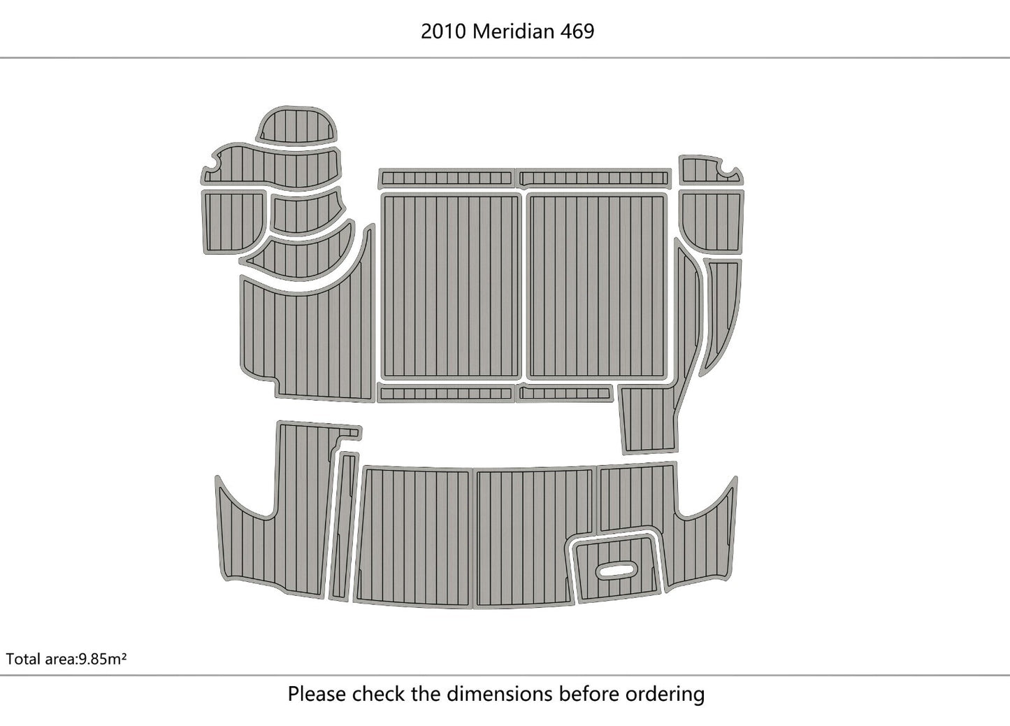 2010 Meridian 469 Cockpit Swim platform 1/4" 6mm EVA Foam Faux teak floor