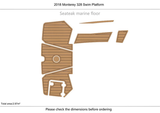 2018 Monterey 328 swim platform 1/4" 6mm EVA Foam FAUX Teak deck floor