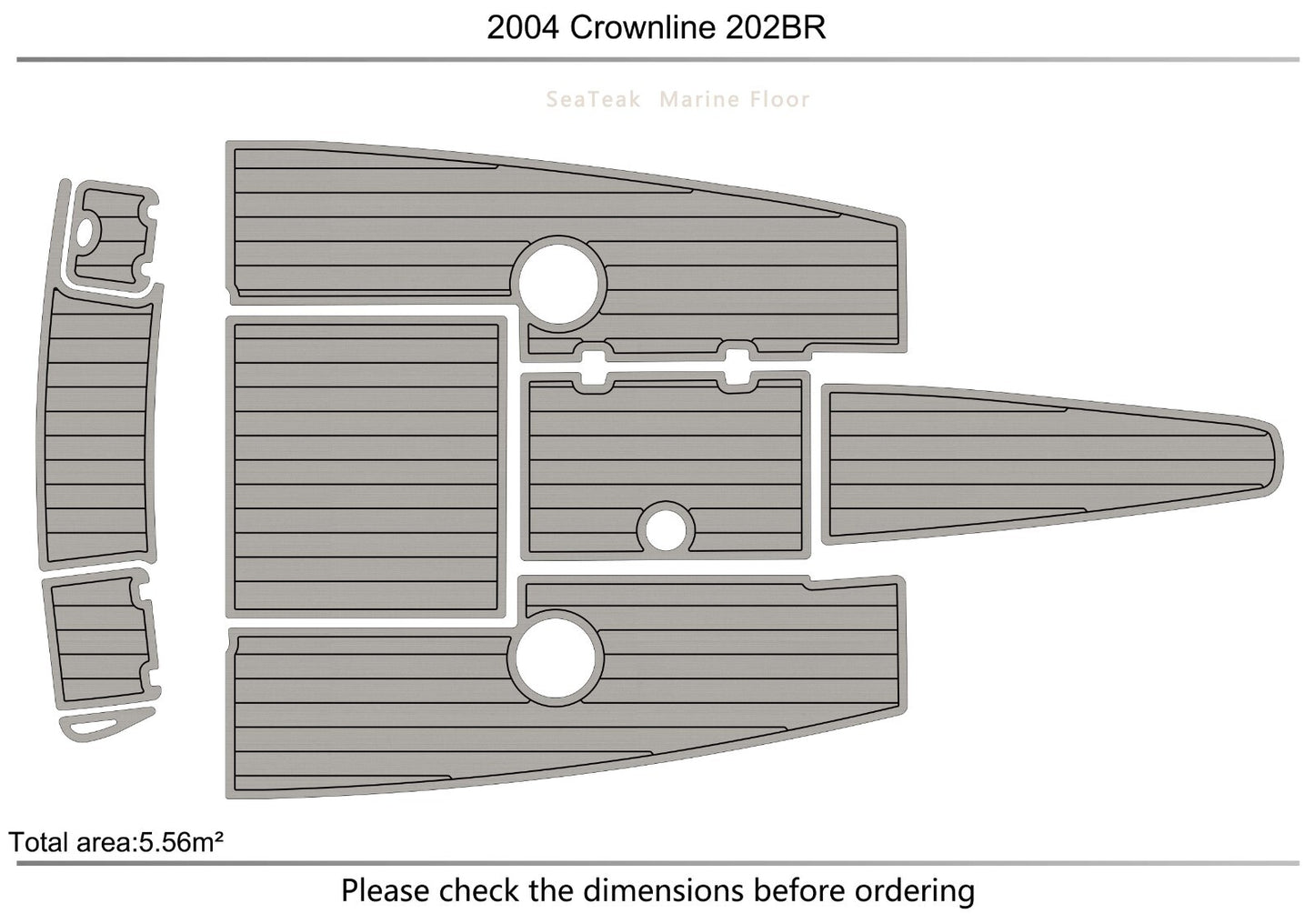 2004 Crownline 202 BR Cockpit swim platform Pads 1/4" 6mm EVA Foam Faux Teak