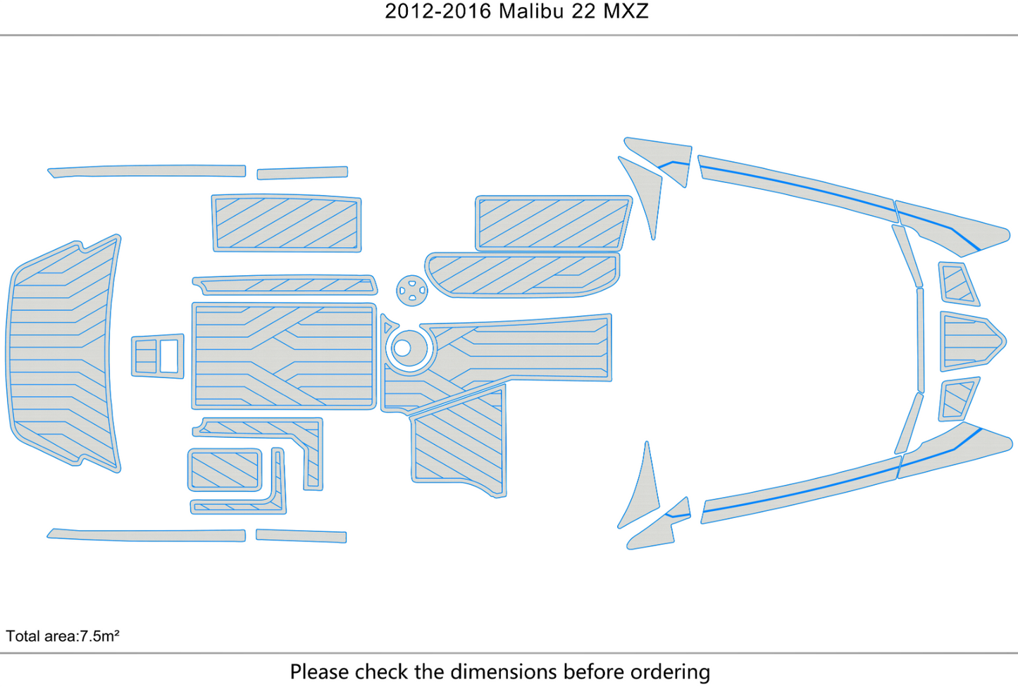 2012-2016 malibu 22 mxz Cockpit Swim platform 1/4"6mm EVA foam floor
