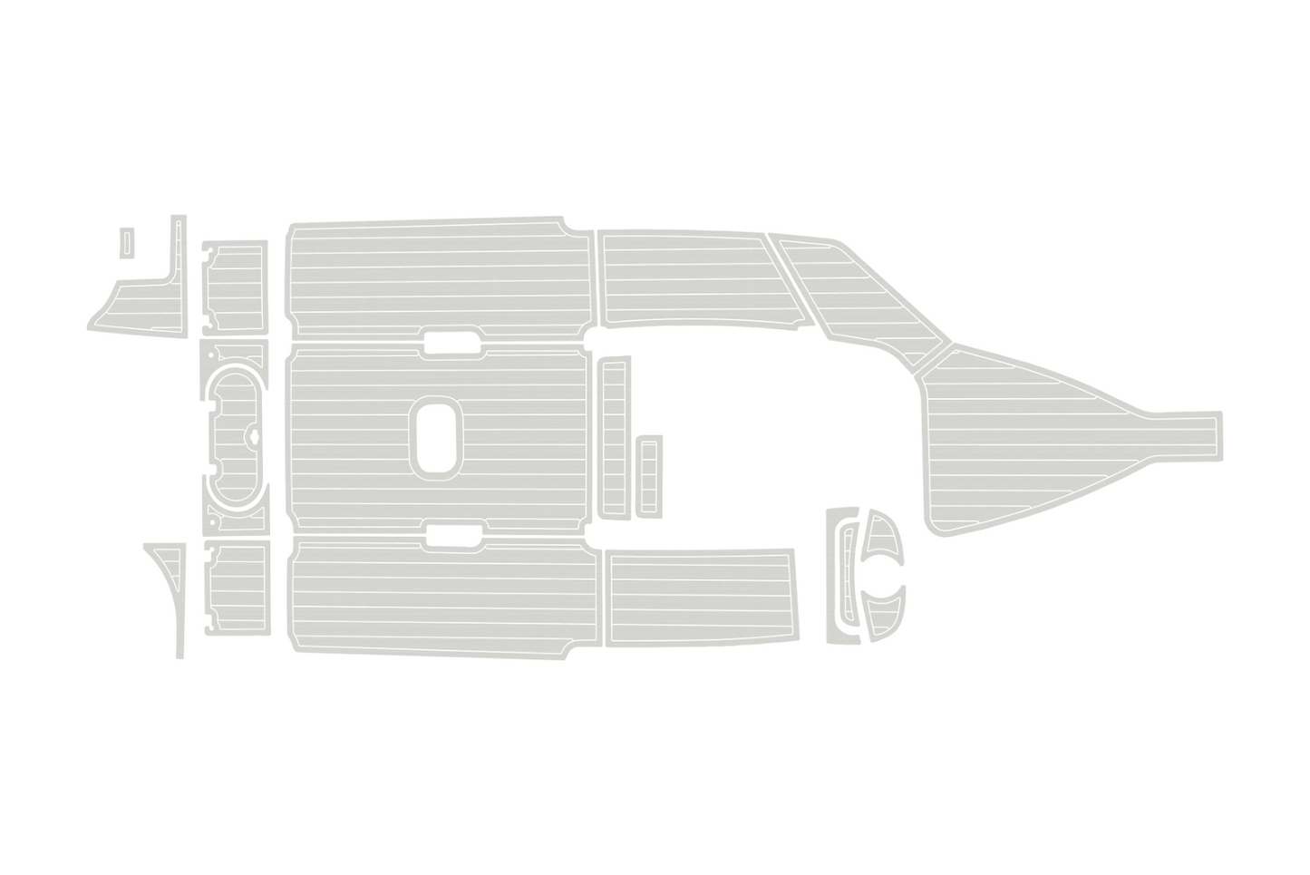 2021-2023 Tidewater 232 LXF Cockpit 1/4"6mm EVA foam Faux teak marine mat floor