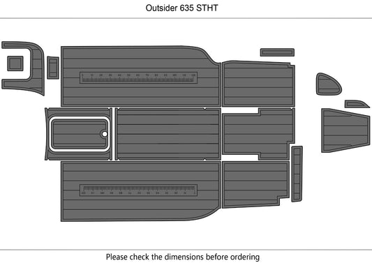 Outsider 635 STHT cockpit Swim platform 1/4" 6mm EVA Foam Teak Deck floor
