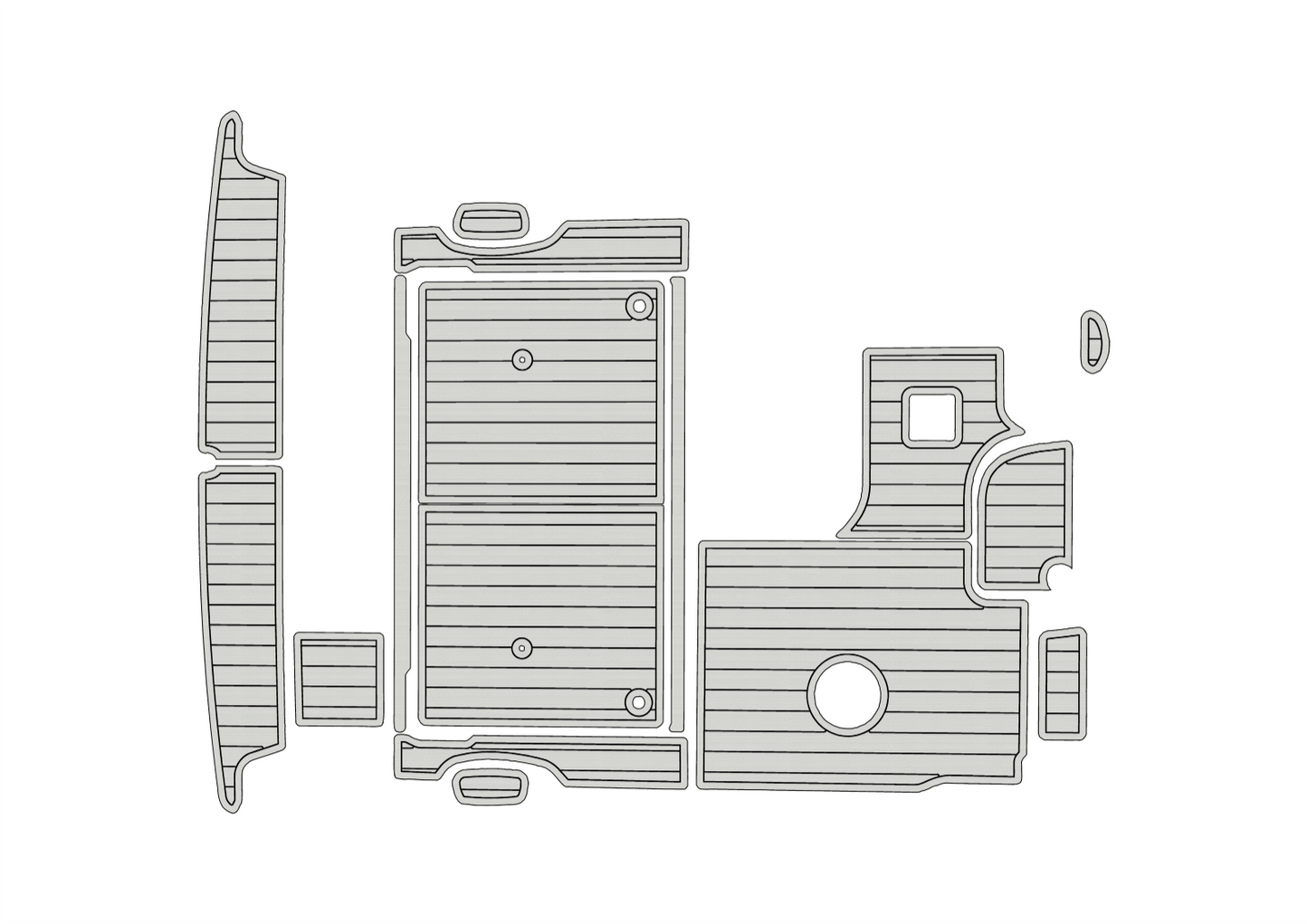 1997-2002 Bayline 2855 Cockpit Swim platform 1/4"6mm EVA foam faux mat floor