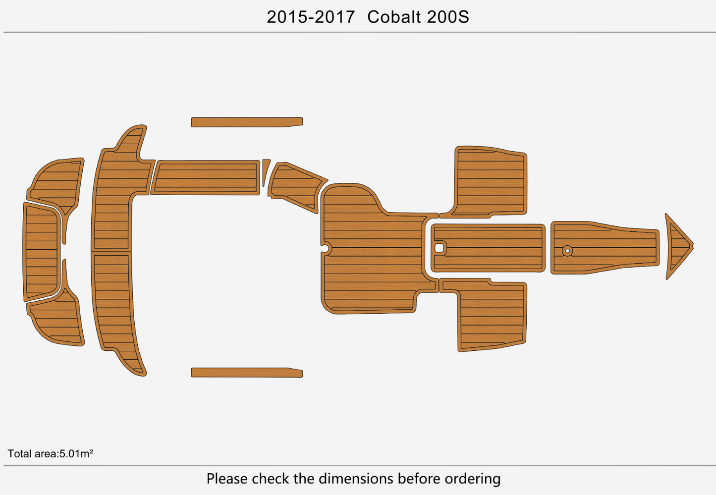 2015-2017 Cobalt 200S Cockpit Swim platform bow 1/4"6mm EVA foam faux mat floor